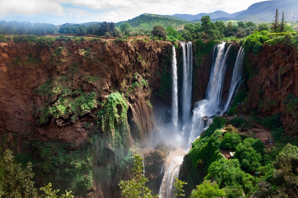 Gigantic,Ouzoud,Waterfalls,That,Empty,Into,The,El-abid,River,In